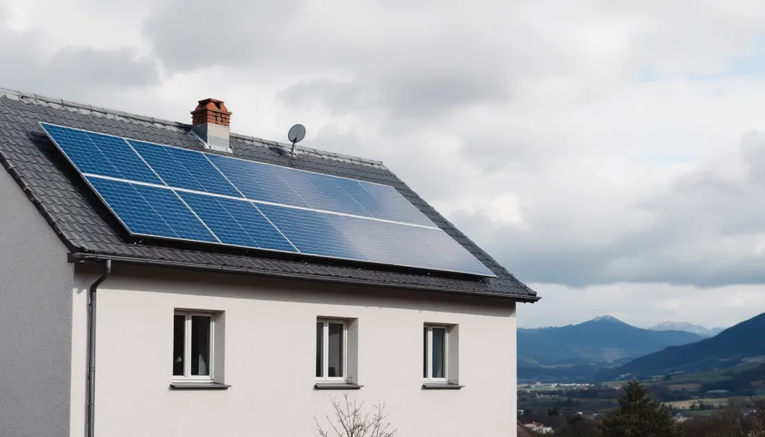 Panneaux solaires sur une maison à Pau